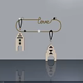 Modern Swing Door Featuring Love Sign And Small House Shaped Pendants On Metal Bar