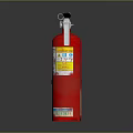 Red Fire Extinguisher With Hose Handle And Instruction Label On Shiny Surface