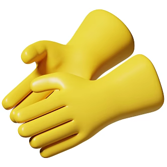 modern gloves rubber gloves cartoon gloves 3d model