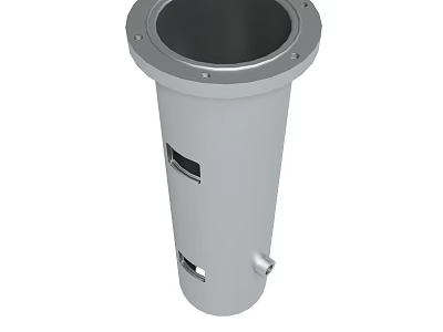 Cylindrical Metal Industrial Device With Top Opening And Side Holes 3d model
