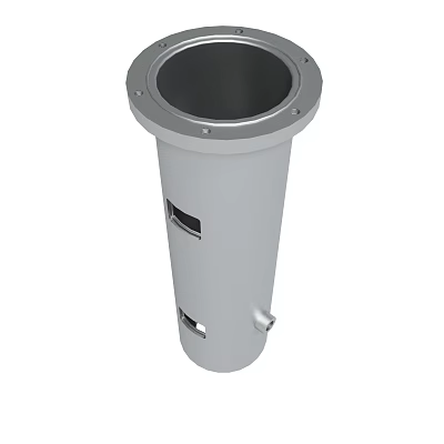 Cylindrical Metal Industrial Device With Top Opening And Side Holes 3d model