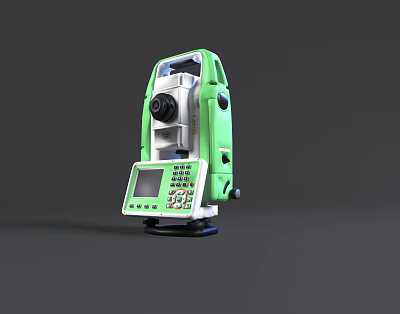 Green Total Station Surveying Equipment With Digital Display And Control Panel 3d model