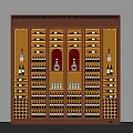 Elegant Wine Cabinet With Glass Doors And Copper Metal Frame For Multi Layer Wine Storage