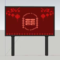 Red Computer Billboard Displaying Modern Laptop With High Performance Features And Clear Screen Design 3d model