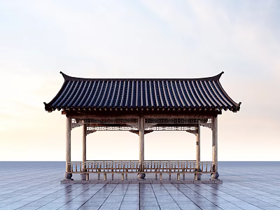 New Chinese-style Corridor 3d model