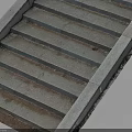 Concrete Steps Model With Inclined Slab Surface And Mossy Base Details 3d model