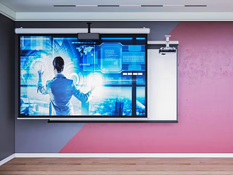 Modern projection curtain 3d model