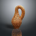 Intricate Curved Sculpture Carving With Filigree Pattern And Abstract Artistic Design