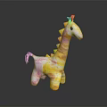 Colorful Tie Dye Giraffe Plush Toy With Yellow Mane And Black Tail