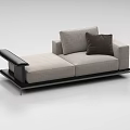 Modern Light Gray Sofa With Dark Pillow And Metal Legs Design 3d model