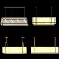 Various Modern Chandelier Designs Featuring Metal Frames Glass Panels and LED Lighting 3d model