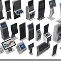 Smart Machines Various Self Service Terminal Designs With Interactive Touchscreens And Modern Styles 3d model