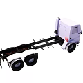 White Functional Truck Chassis With Cab Frame And Wheels For Commercial Use