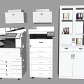 Laser Printer Copier Fax Machine Filing Cabinet Filing Cabinet 3d model