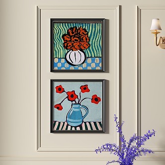 French retro decorative painting 3d model