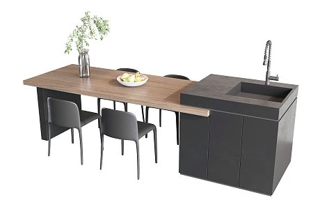 Modern Dining Table and Chair Combination 3d model