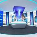 Yadongke Exhibition Hall Modern Interior With Display Counter And Digital Screens