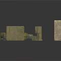 Weathered Stone Blocks And Wooden Planks 3D Model With Rustic Texture 3d model