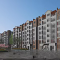 Modern Multistory Residential Building With Balconies And Surrounding Greenery Plaza Area
