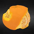 Peeled Fresh Orange with Juicy Flesh Displayed on Black Background