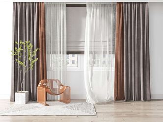 Modern Curtains 3d model