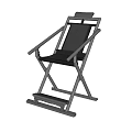 Modern Leisure Chair With Metal Frame Black Mesh Seat And Foldable X Shaped Design