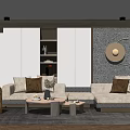 Modern sofa coffee table combination 3d model