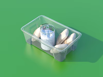 Transparent Plastic Storage Container For Daily Use With Cookies And Salt Jar 3d model