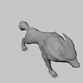 Mythical Gray White Wolf 3D Model With Blue Glowing Eyes And Rune Mark