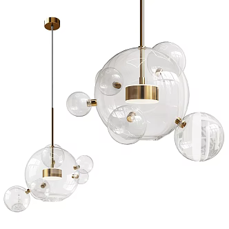 Modern glass chandelier 3d model