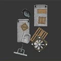 Industrial Hand Trucks With Wooden Crates Fan Part And Pallet Tools