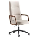 Modern Multi Color High Back Leather Swivel Office Chairs With Wooden Armrests For Workspace