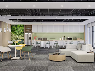 Modern Tea Room Rest Area Leisure Area Bar Reading Area Coffee Bar 3d model