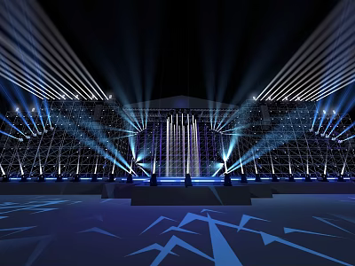 Stage design basic stage stand stage lamp 3d model