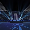 Stage design basic stage stand stage lamp 3d model