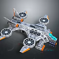 Advanced Futuristic Spacecraft With Multiple Engines For Deep Space Exploration Missions 3d model