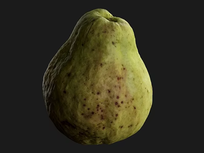 Fresh Green Pear Shaped Vegetable With Purple Spots Isolated On Dark Background 3d model