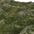 Natural Garden Landscape Design With Rolling Mountains Green Vegetation And Valleys