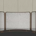 Beige Textured Room Divider With Metal Frame And Potted Plants In Modern Interior
