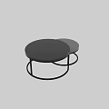 Modern Round Office Desks With Black And Gray Tabletops And Metal Frames
