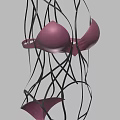 Stylish Purple Bikini With Black Mesh Cover Up Two Piece Swimwear Design