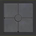 Modern Metallic Cube Structure With Smooth Surface And Circular Joint Details