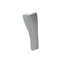 Silver Ergonomic Medical Prosthetic Component With Smooth Metallic Surface And Streamlined Design