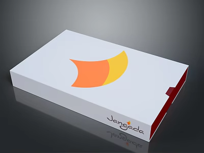 JangGeda Electronic Device White Packaging Box With Orange Yellow Logo Design 3d model