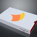 JangGeda Electronic Device White Packaging Box With Orange Yellow Logo Design 3d model