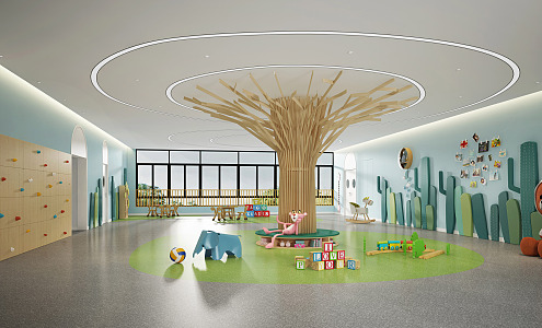 Modern Kindergarten Activity Area 3d model