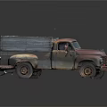 Rusty Red Vintage Truck With Open Wooden Bed And Classic Design