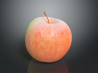 Fresh Red And Yellow Apple With Smooth Surface On Black Background 3d model