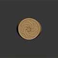 Elegant Gold Round Daily Necessity Ring With Intricate Ornamental Patterns Design