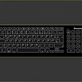 Anker Full Size Backlit Computer Keyboard In Black With White Keys And Numeric Keypad